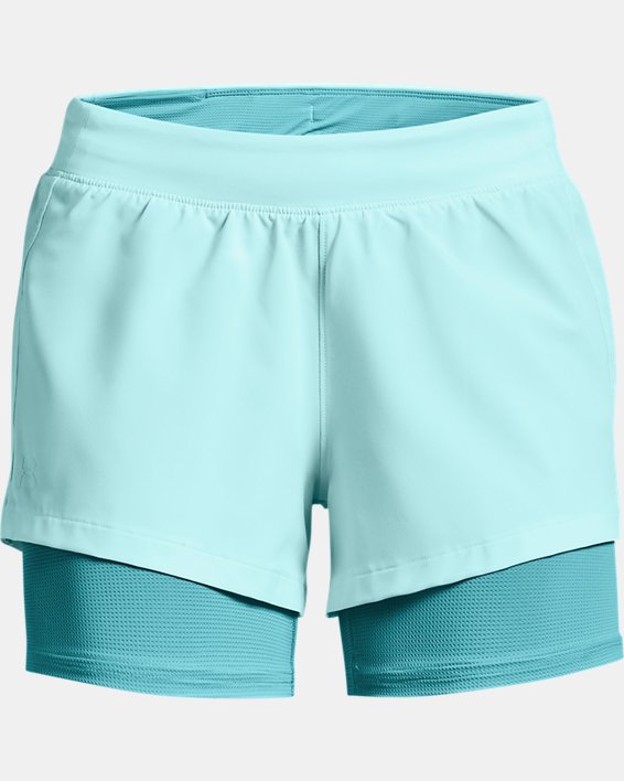 Women's UA Iso-Chill Run 2-in-1 Shorts, Blue, pdpMainDesktop image number 7